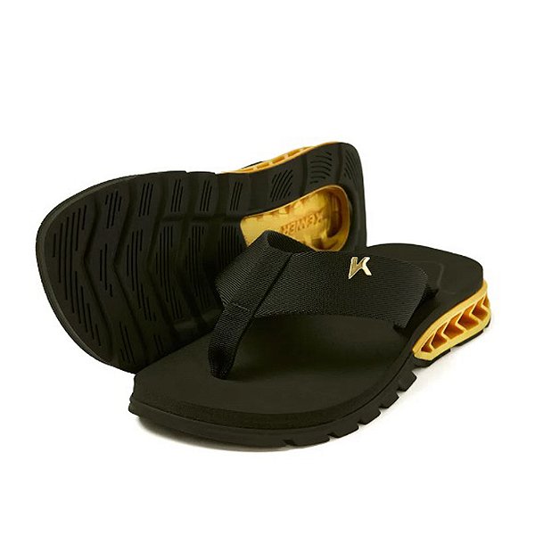 Chinelo Kenner Rakka U1 - Preto/Dourado